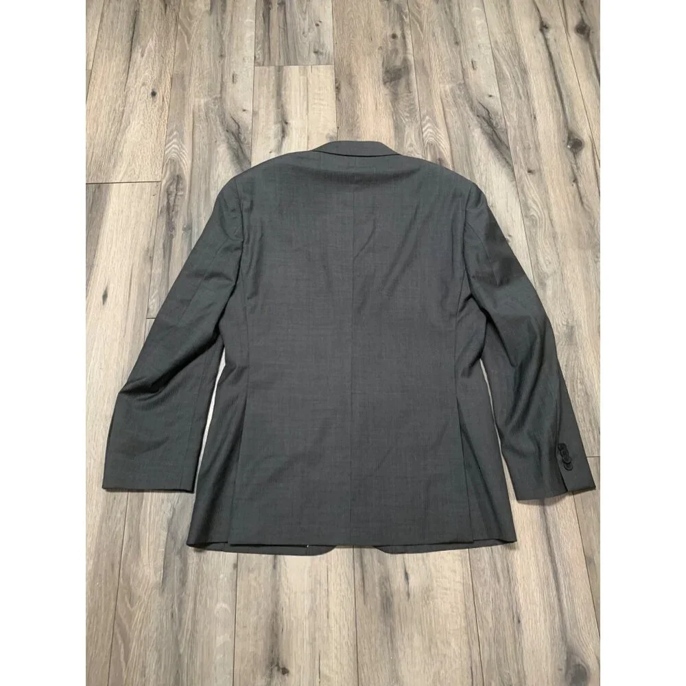 Awareness Kenneth Cole Mens 40R Gray Stripe Sports Coat 2 Button Duel Vent
